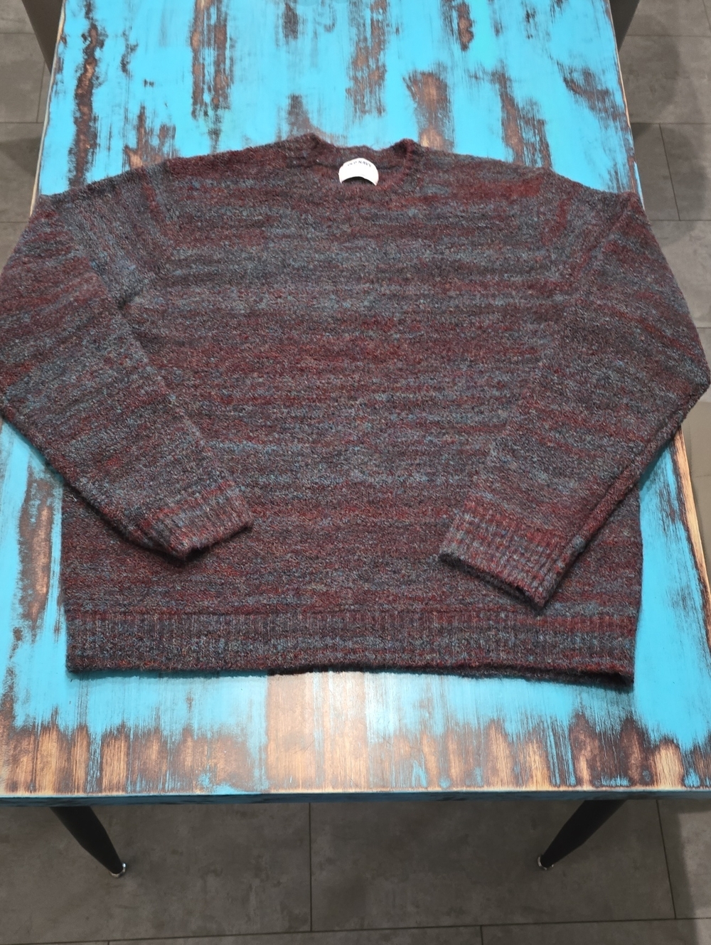 Men's Crewneck Multi-Tone Maroon & Blue Sweater NWOT!!